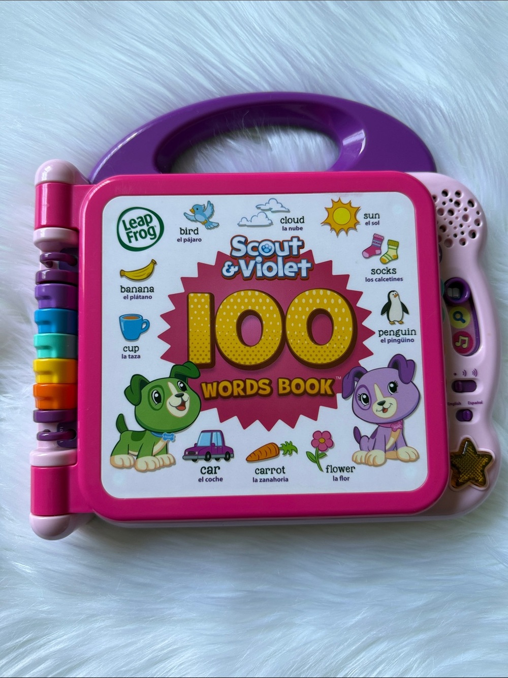 LeapFrog Scout & Violet 100 Words Book - Pink & Purple Interactive Learning Toy